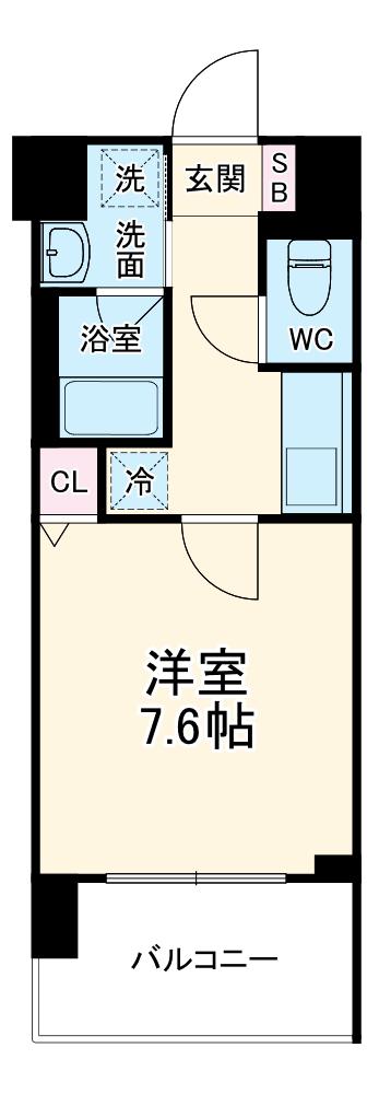 ベラジオレガシー京都西七条(1K/2階)の間取り写真