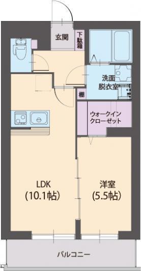 アミクール日野(1LDK/1階)の間取り写真