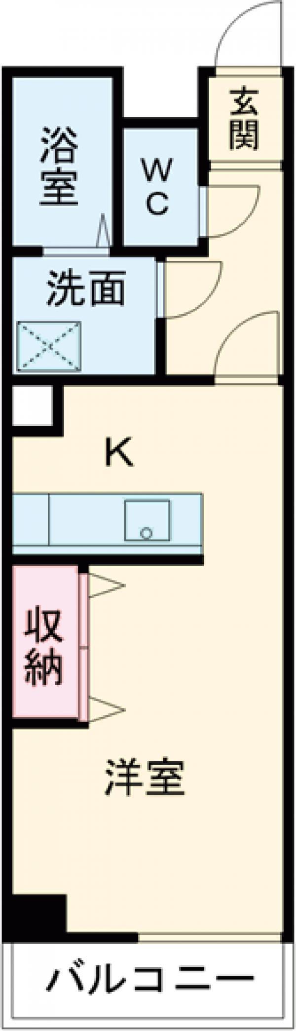ハミングバード(ワンルーム/1階)の間取り写真