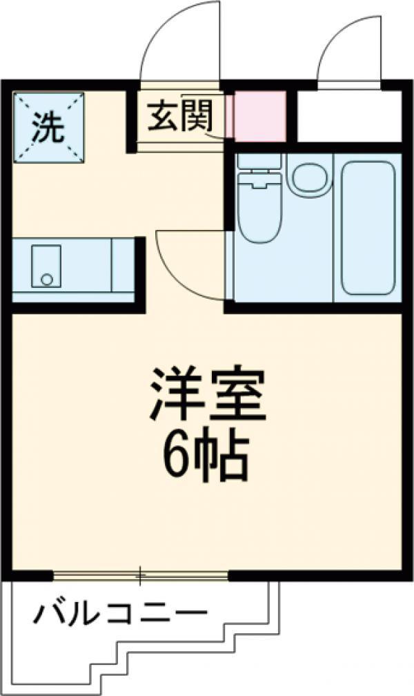 リバティ等々力(ワンルーム/3階)の間取り写真