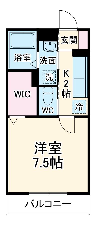 グレイスハウスⅡ(1K/3階)の間取り写真