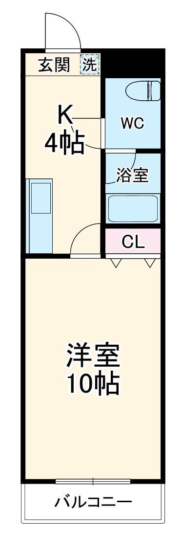 ベルウッド(1K/2階)の間取り写真