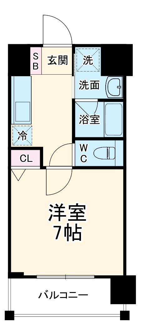 ベラジオレガシー京都西七条(1K/5階)の間取り写真