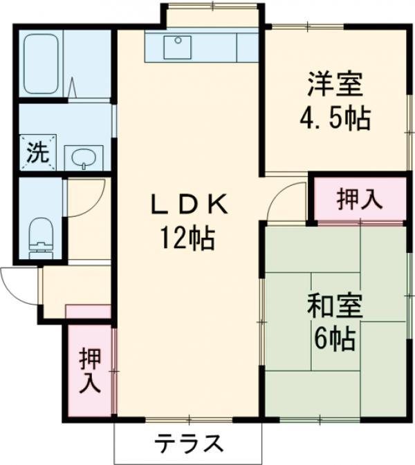五日市線 秋川駅 徒歩15分 1階建 築30年(2LDK)の間取り写真
