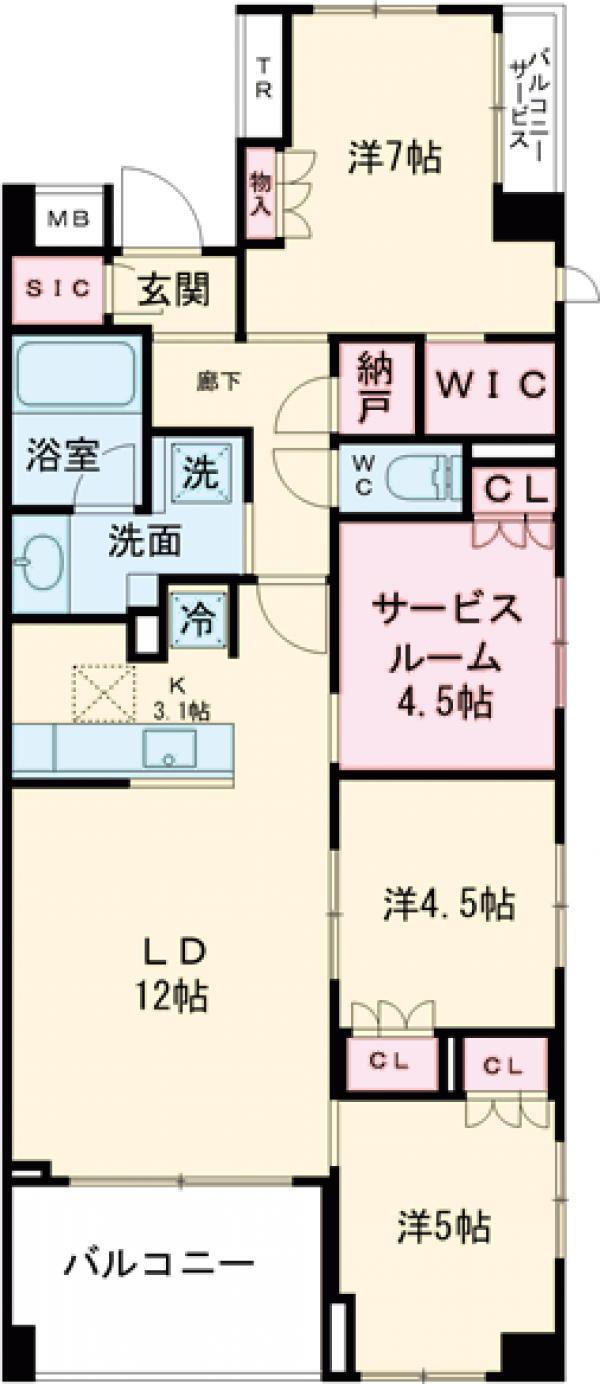 エクセレントシティ瑞江Ⅲ(3SLDK/4階)の間取り写真