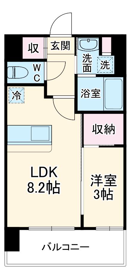 LUXE新大阪Ⅵ(1LDK/6階)の間取り写真