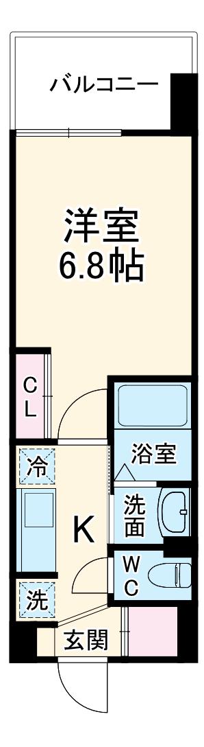 LUXE新大阪Ⅵ(1K/8階)の間取り写真