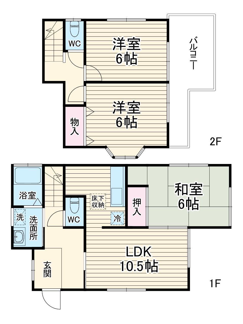 東海道本線 茅ケ崎駅 徒歩23分 2階建 築34年(3LDK)の間取り写真