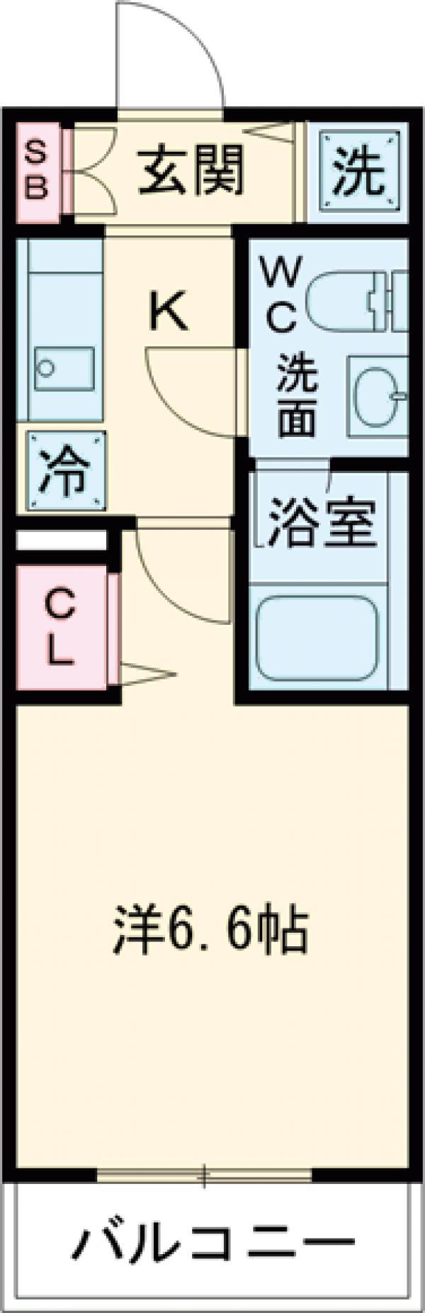LADOUCEURお花茶屋Ⅱ(1K/4階)の間取り写真