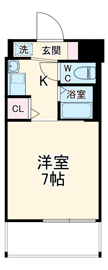 エステムコート京都烏丸Ⅲジャパニズム(1K/3階)の間取り写真