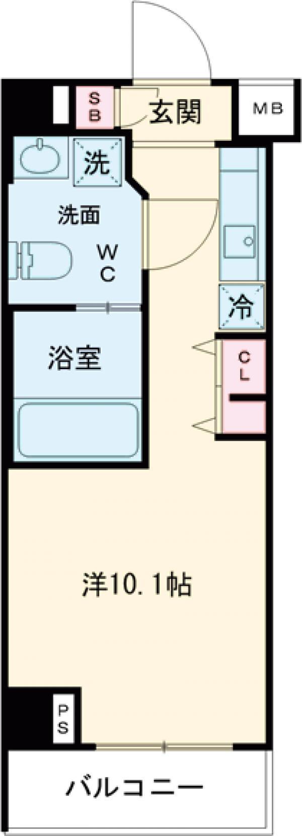 ブライズ中野江古田(ワンルーム/1階)の間取り写真