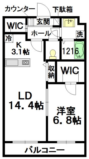 エトピリカ(1LDK/1階)の間取り写真