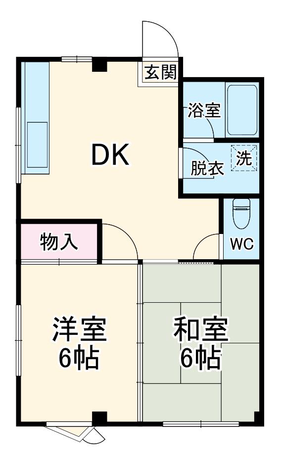 堀内コーポ(2DK/2階)の間取り写真