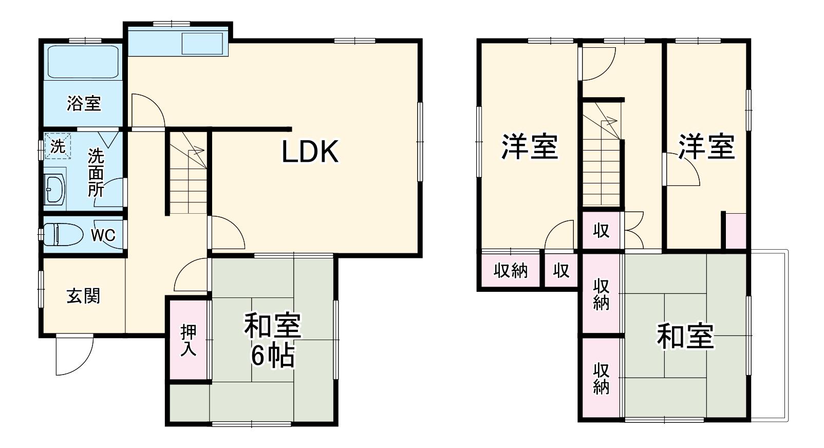 関西本線 井田川駅 徒歩27分 2階建 築35年(4LDK)の間取り写真