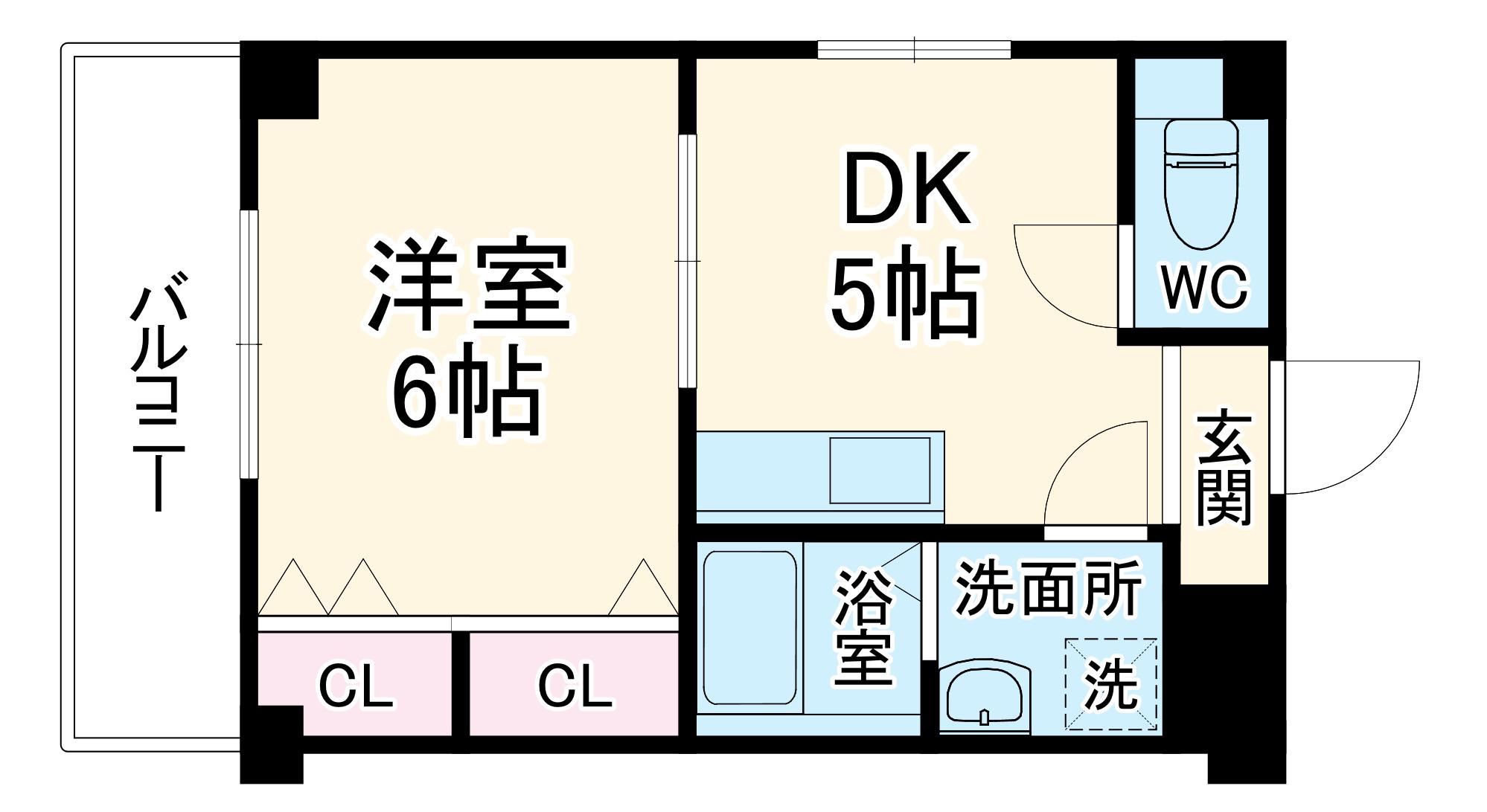 パルティールはるか(1DK/4階)の間取り写真