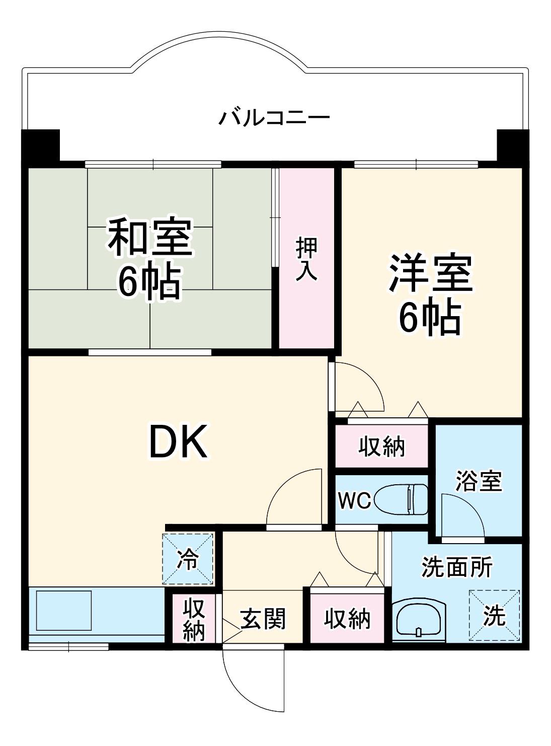 ハイムスーベニール東豊中(2DK/6階)の間取り写真