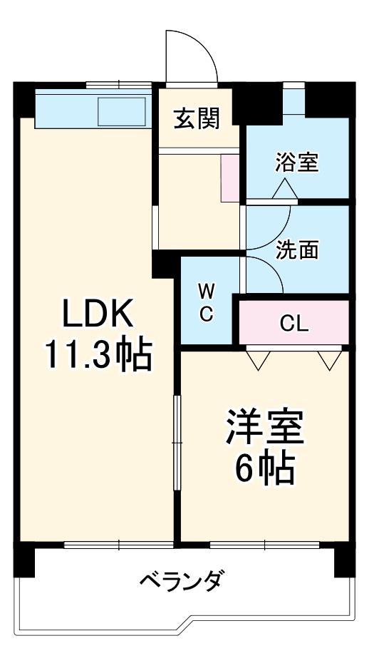 メゾン野並(1LDK/4階)の間取り写真
