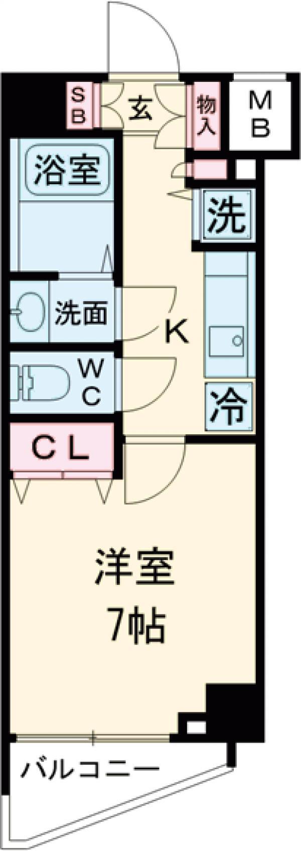 クレヴィスタ板橋西台Ⅲ(1K/9階)の間取り写真