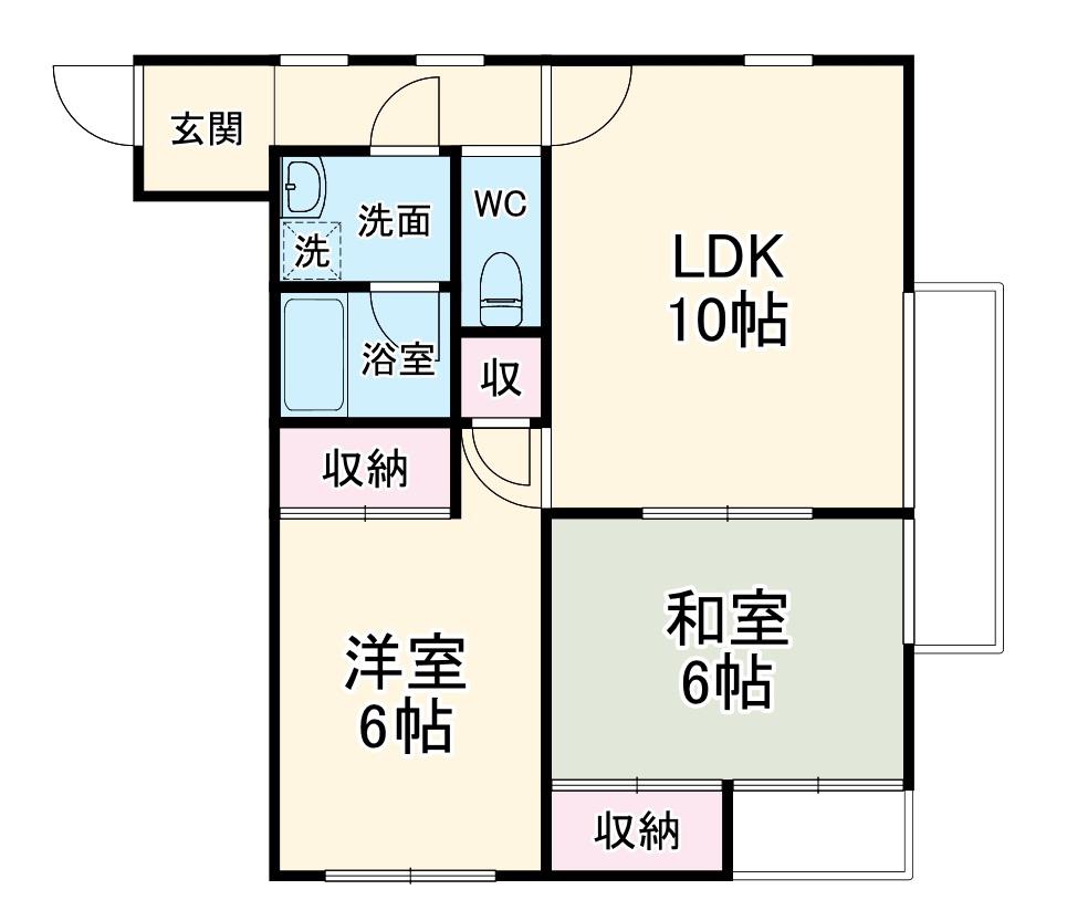 笹井マンション(2LDK/2階)の間取り写真