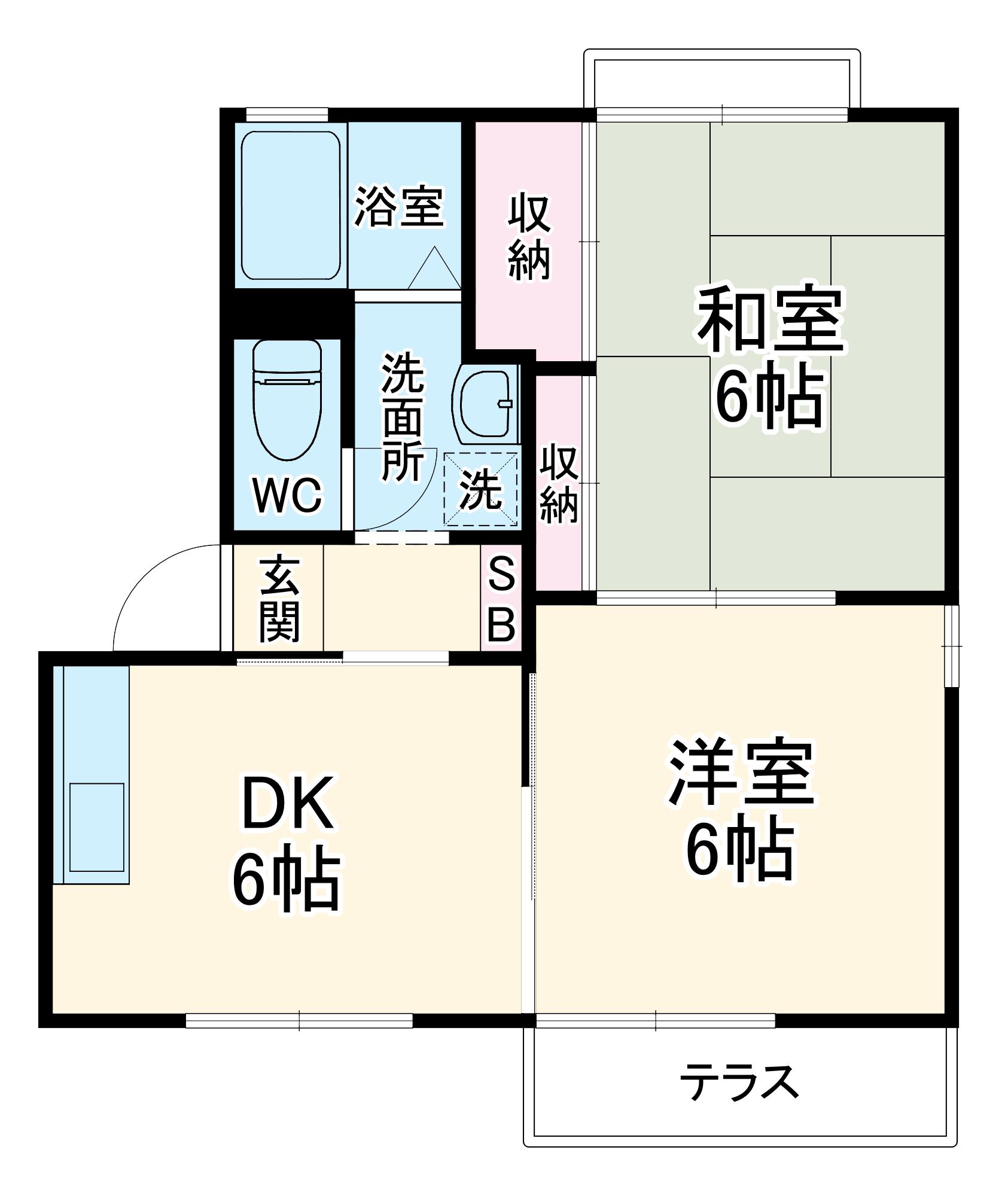 FTハイムA(2DK/2階)の間取り写真