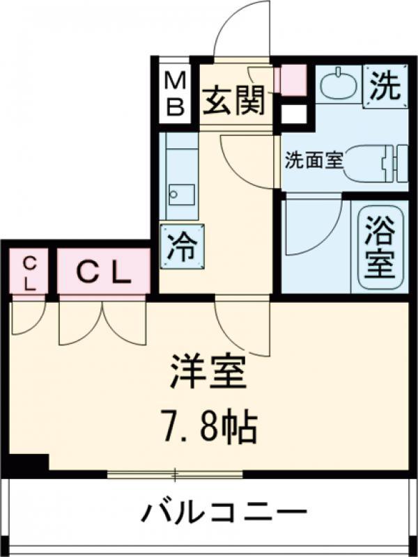 ベルシード門前仲町Ⅱ(1K/6階)の間取り写真