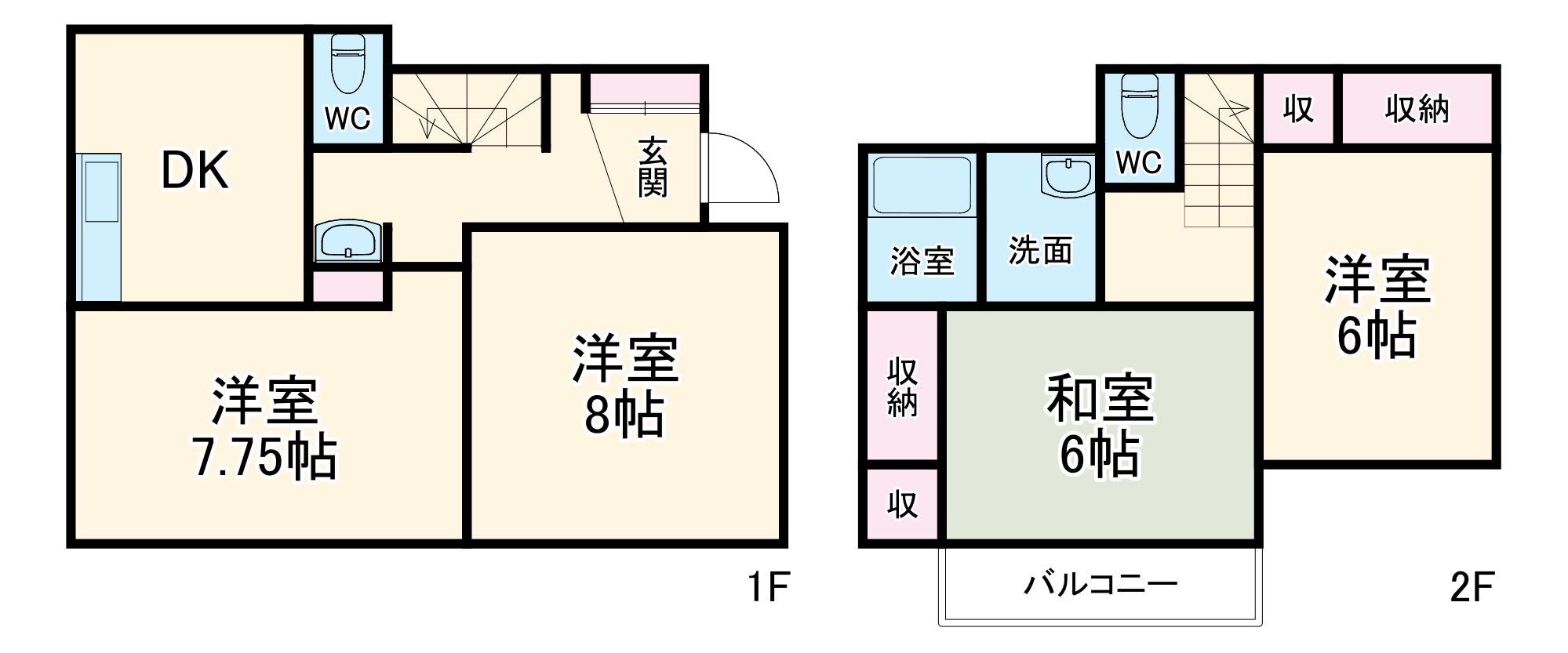 秩父鉄道本線 新郷駅(埼玉) 徒歩15分 2階建 築39年(4DK)の間取り写真