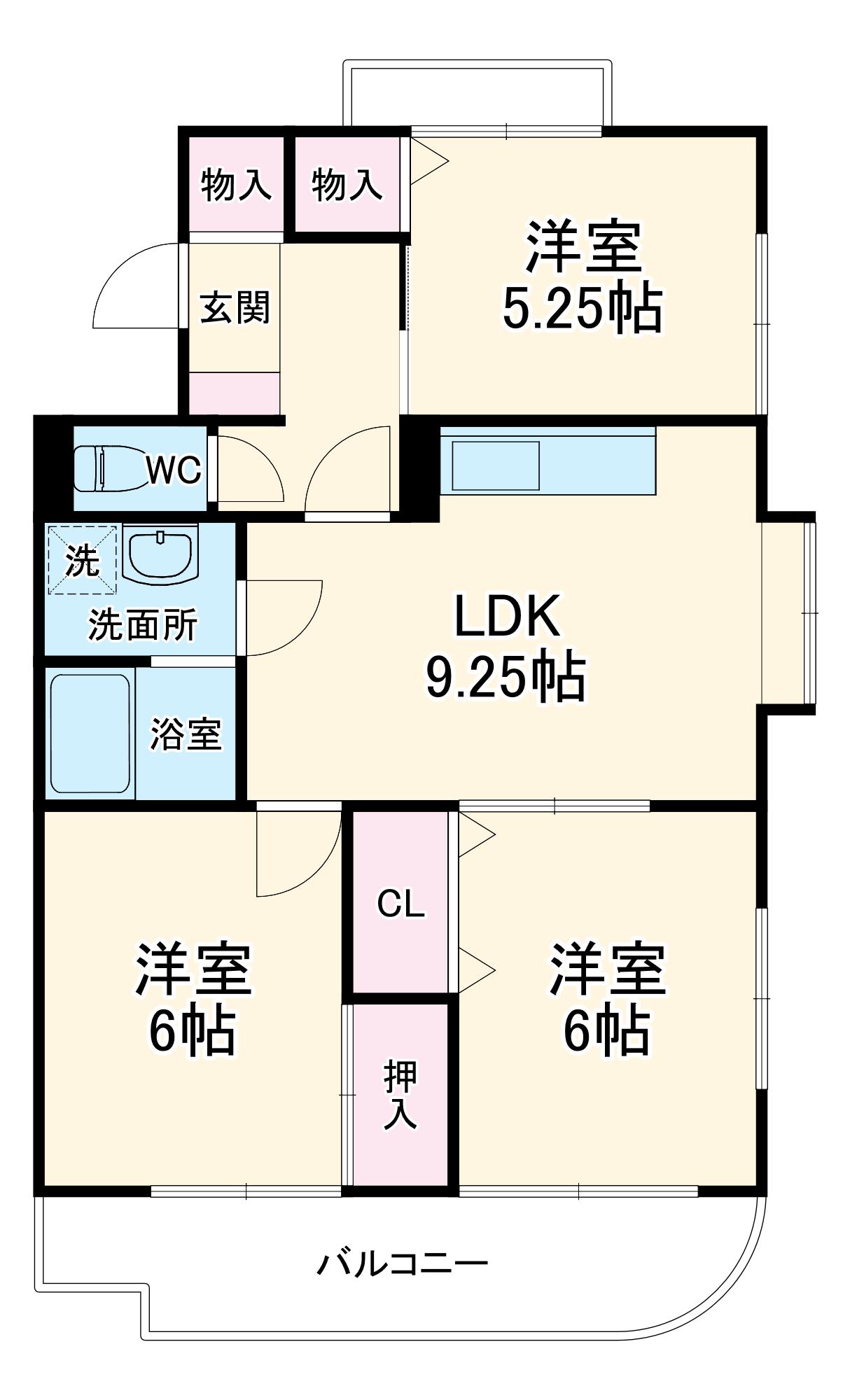ヴィラ・ロイヤルマンション(3DK/1階)の間取り写真