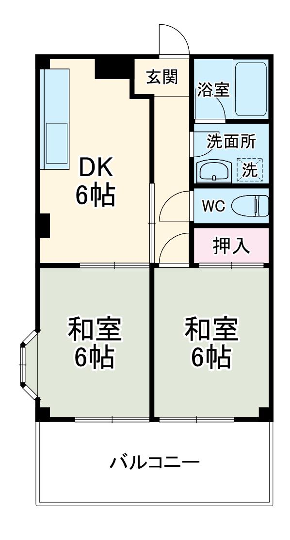 セゾン西別所(2DK/3階)の間取り写真