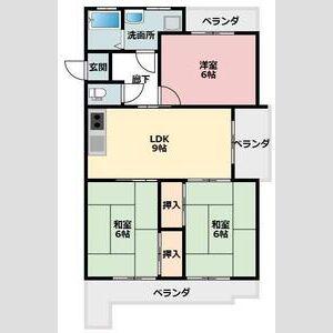 シーフォレスト(3LDK/2階)の間取り写真