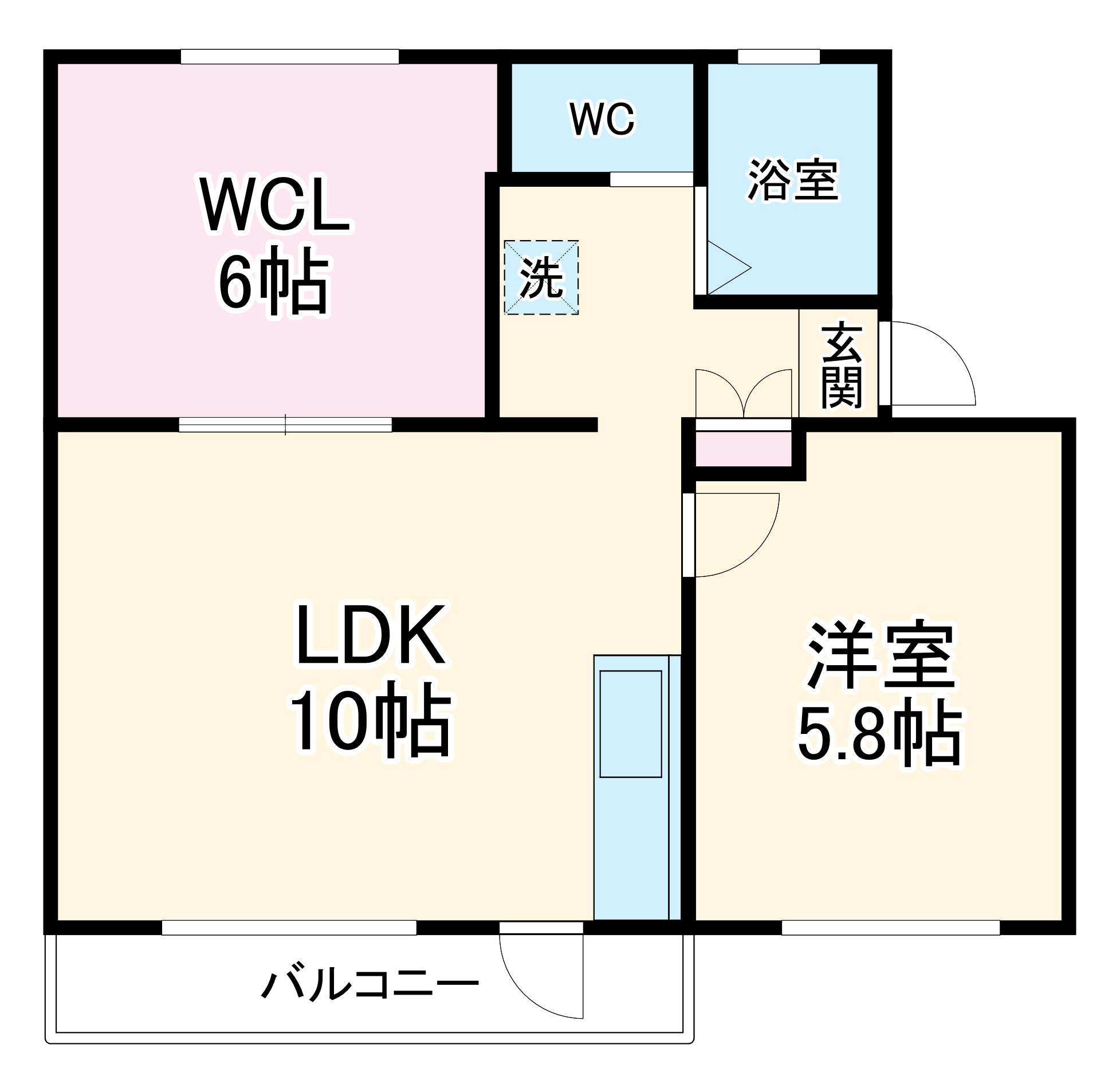 服部コーポ(1LDK/4階)の間取り写真