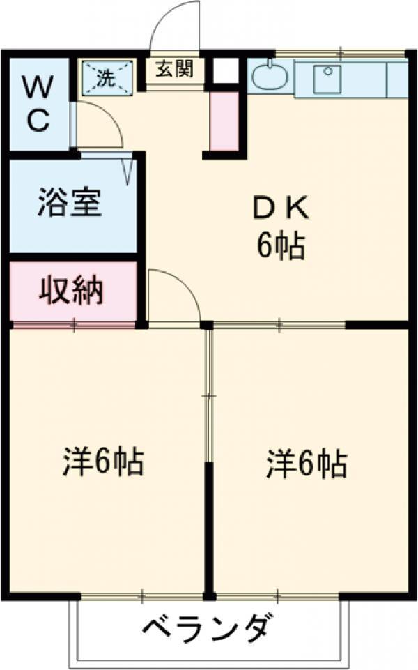 ANNEXⅢ(2DK/2階)の間取り写真