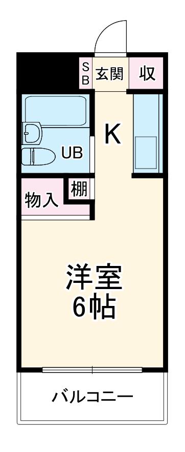ユースピア大倉山(ワンルーム/2階)の間取り写真