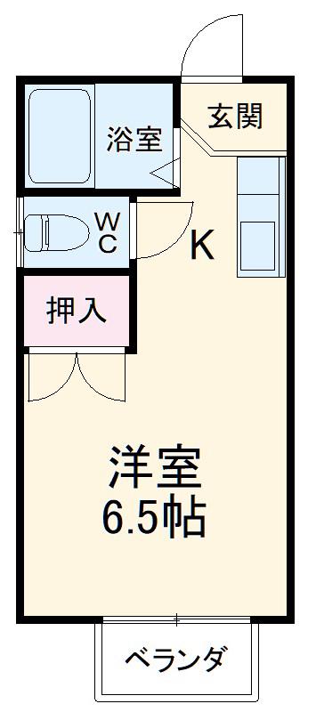 ロックス貝塚(ワンルーム/1階)の間取り写真