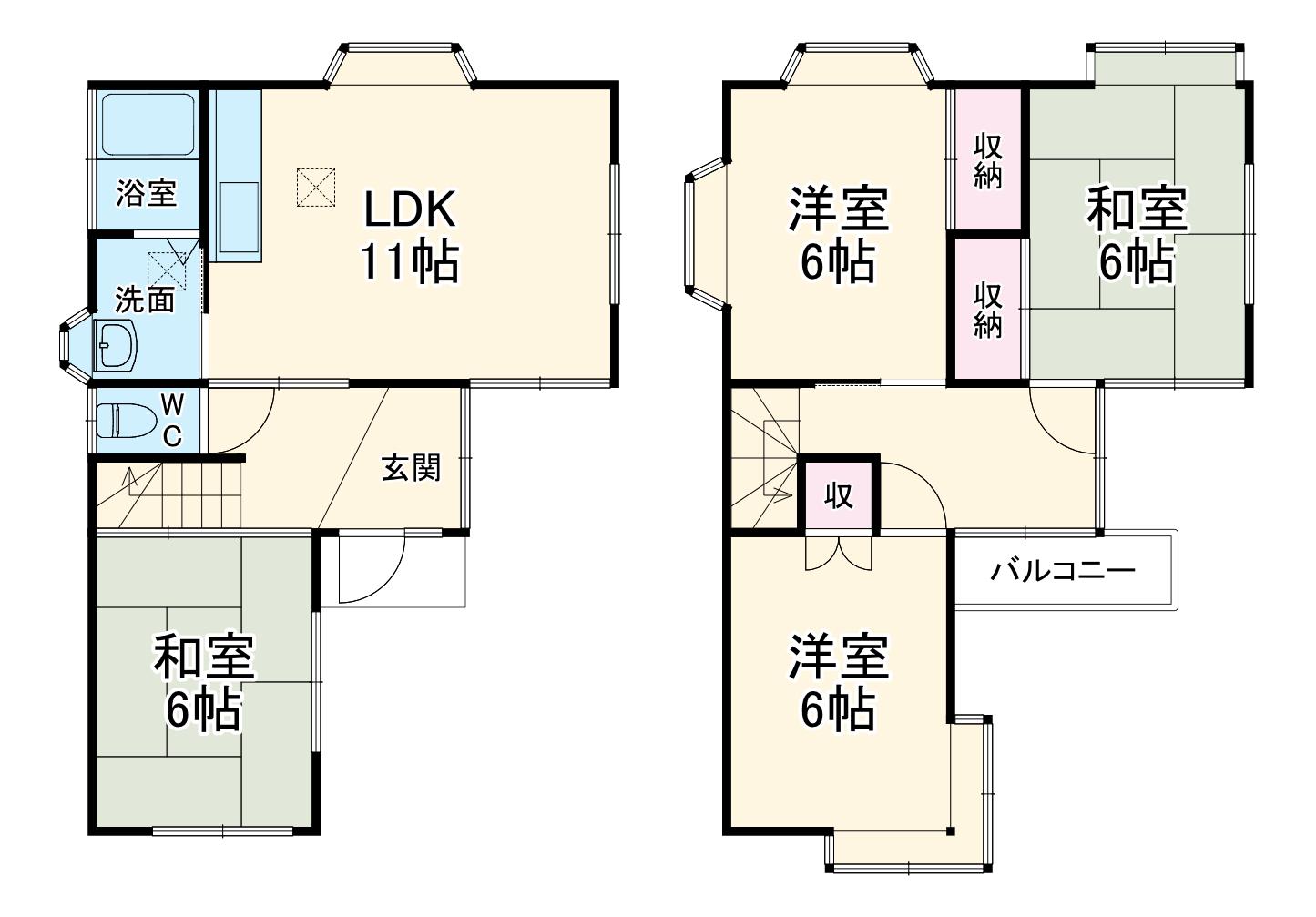 京成電鉄松戸線 三咲駅 徒歩24分 2階建 築39年(4LDK)の間取り写真