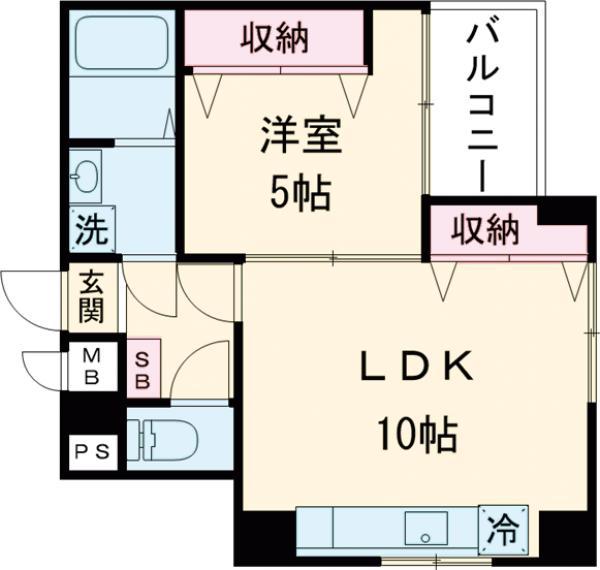 ルースパティオ(1LDK/4階)の間取り写真
