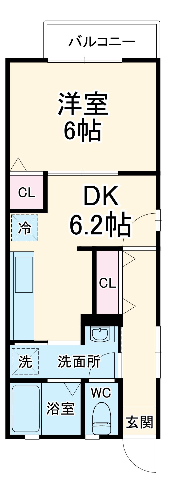 セピアコート円町(1DK/2階)の間取り写真