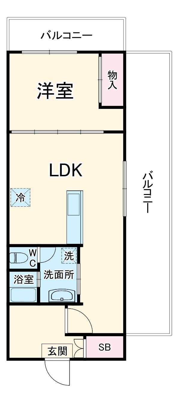 常盤平コーポ(1LDK/5階)の間取り写真
