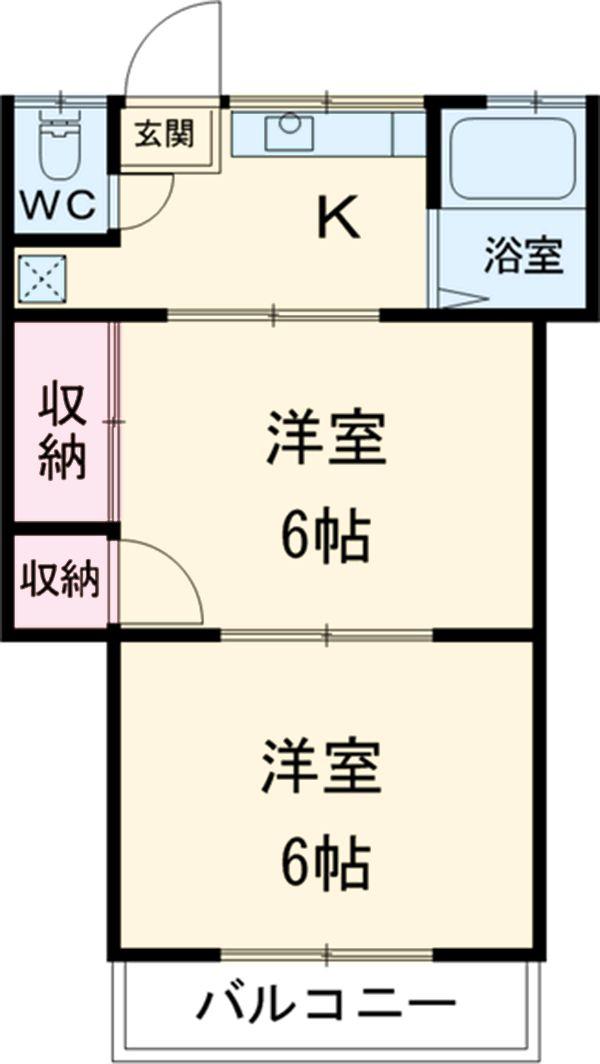岡村荘(2K/1階)の間取り写真