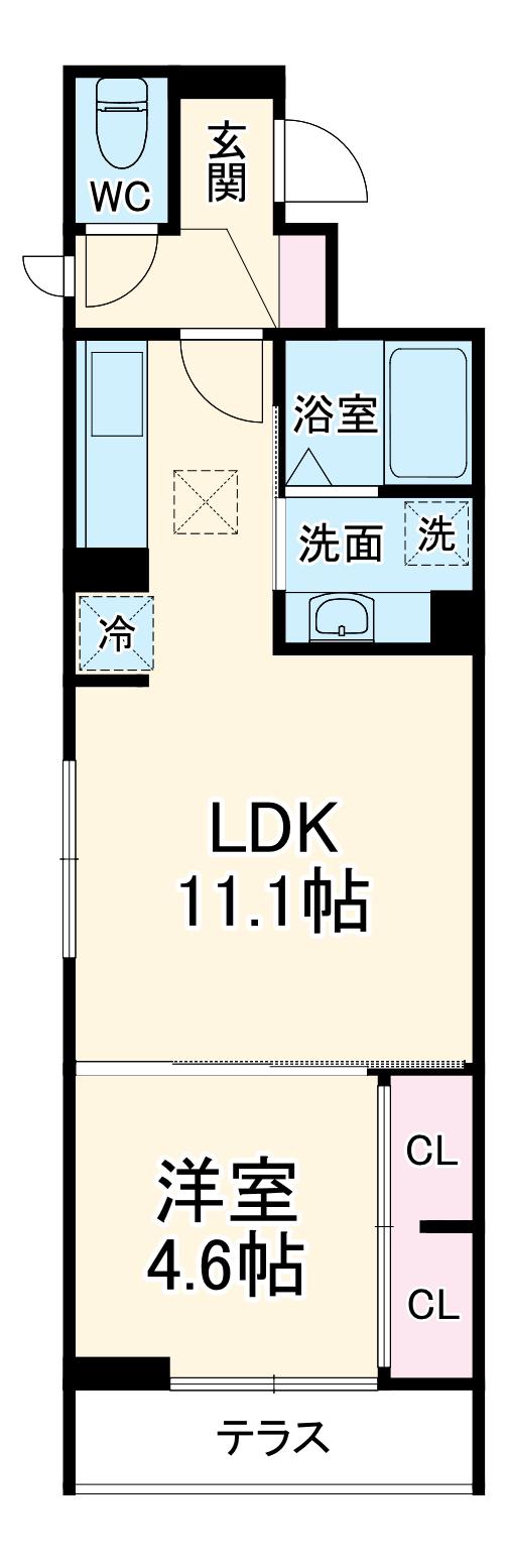 D-ROOM中央Ⅰ(1LDK/1階)の間取り写真