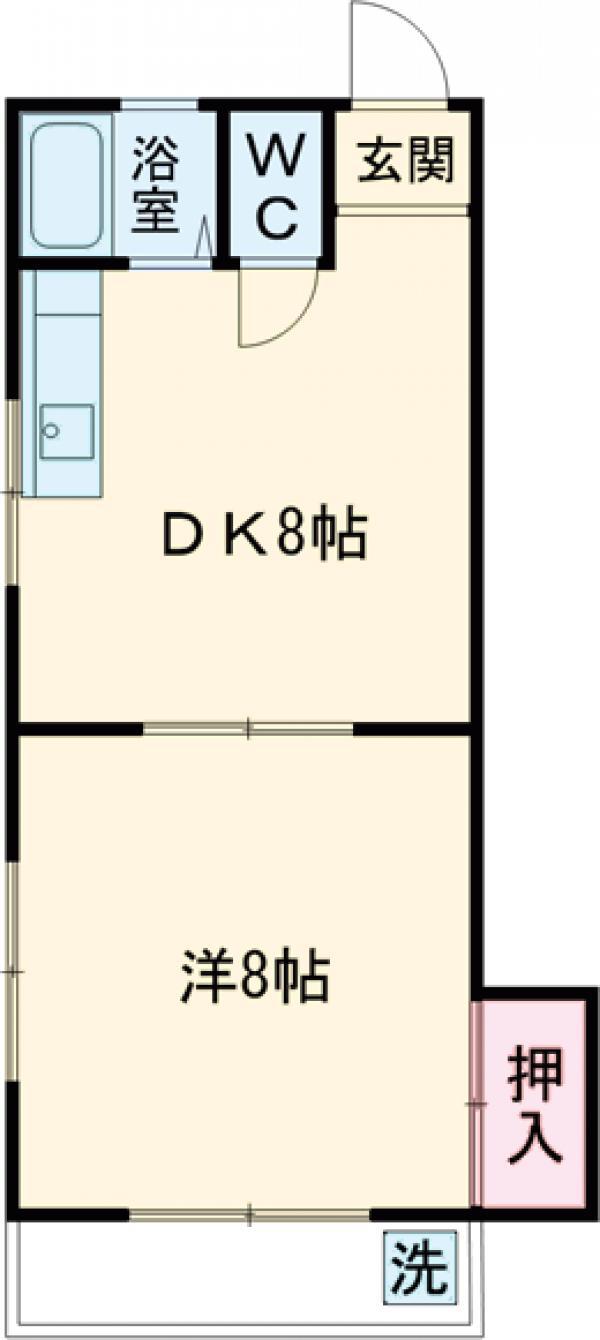 グリーンハイツ(1DK/2階)の間取り写真