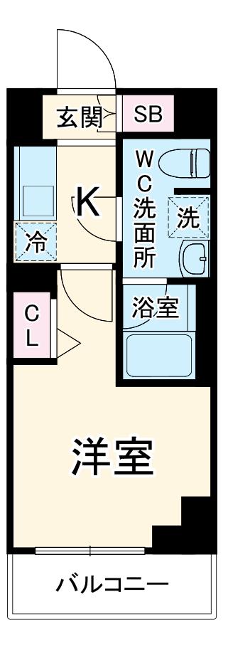マイナビSTAYモンターニュ西横浜(1K/3階)の間取り写真