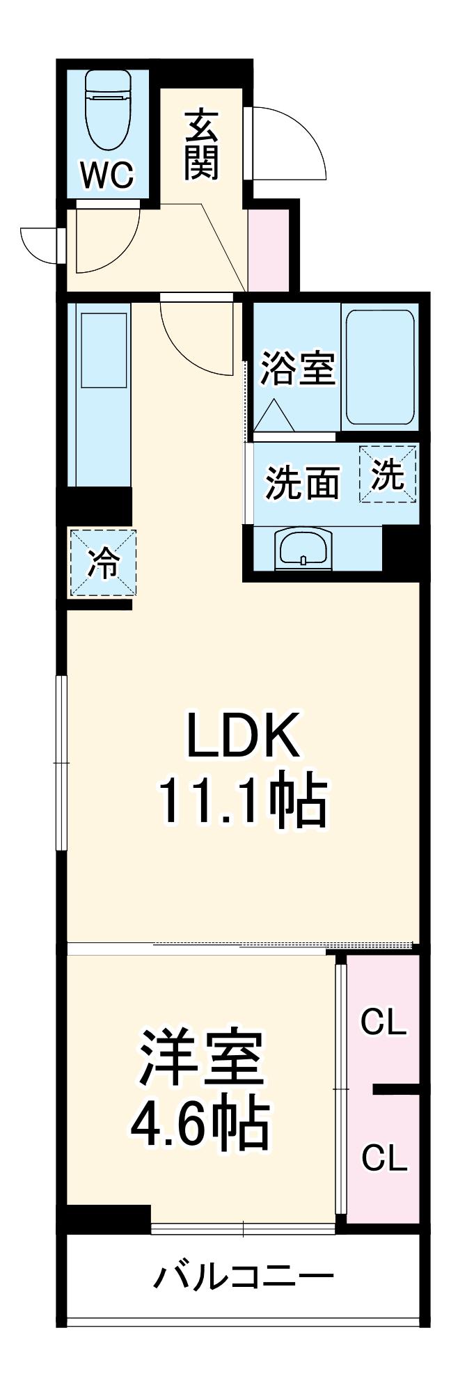 D-ROOM中央Ⅰ(1LDK/2階)の間取り写真