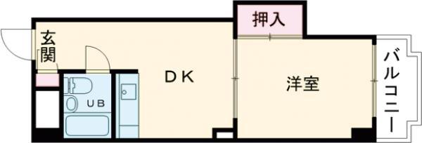 シャトレー町田ガーデン(1DK/4階)の間取り写真