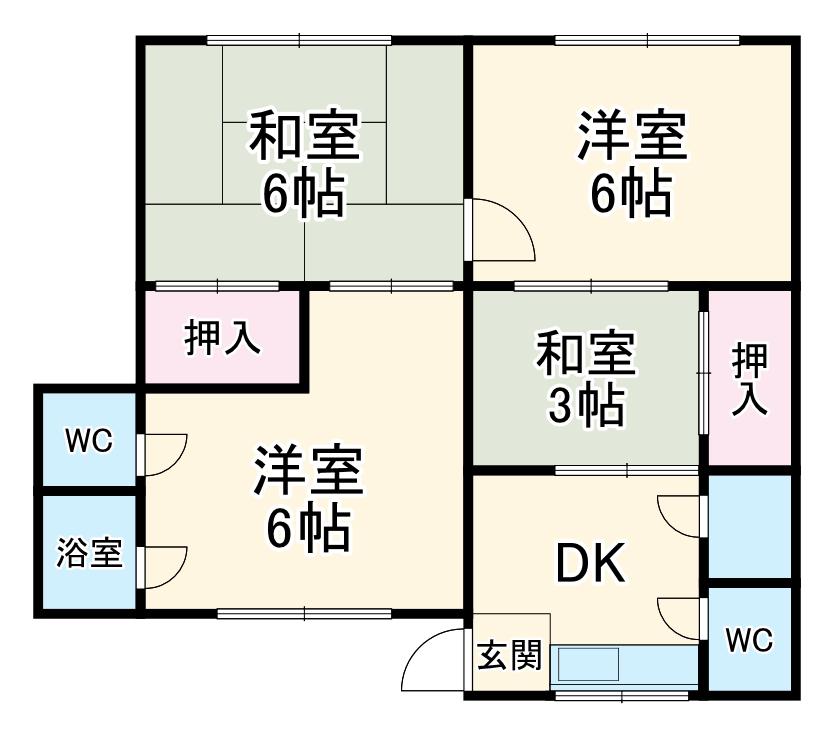 第二水谷荘(4DK/2階)の間取り写真