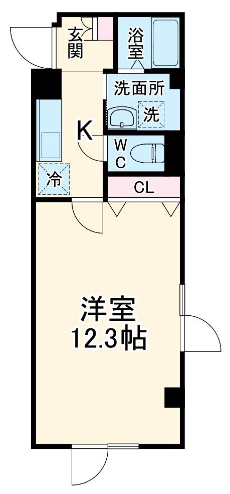 PREMIER古淵Ⅱ(1K/3階)の間取り写真