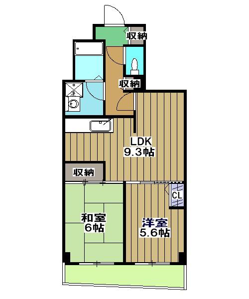 ハイムらんざん(2LDK/3階)の間取り写真