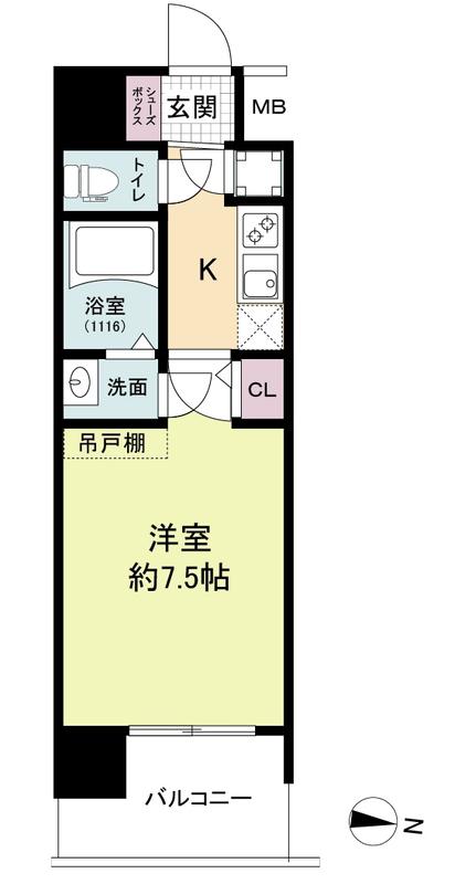 セレニテ東三国ミラク(1K/8階)の間取り写真