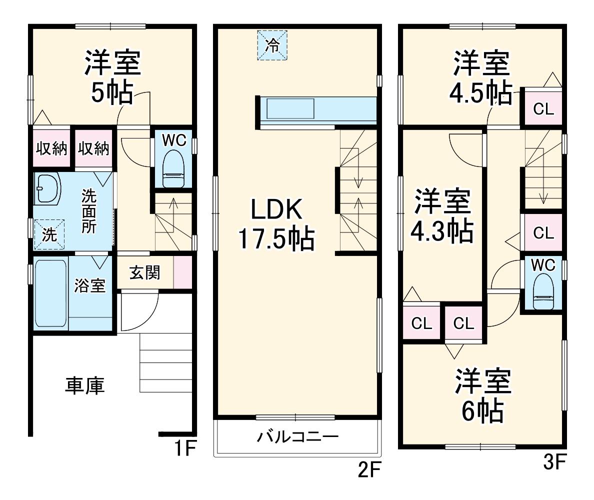 東京地下鉄有楽町線 地下鉄成増駅 徒歩14分 3階建 築2年(4LDK)の間取り写真