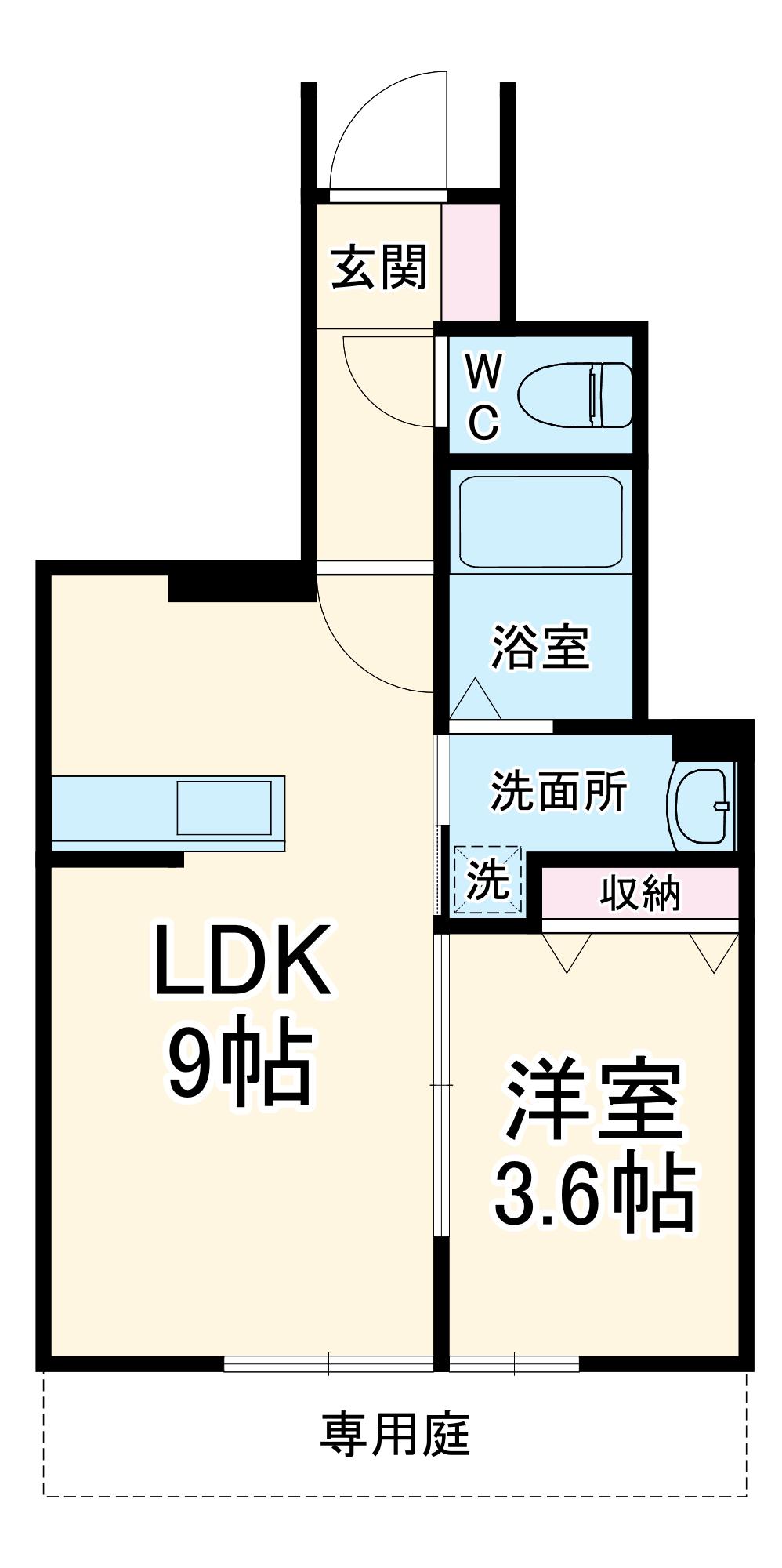 AVANTIA SAGE 中島新町(1LDK/1階)の間取り写真