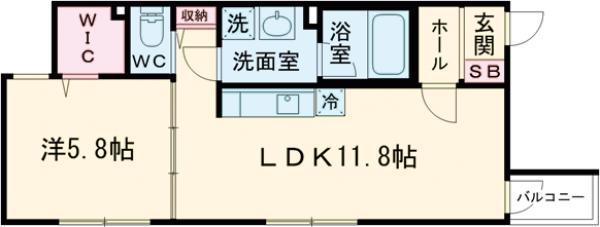 CASA PIAZZA東長崎Ⅱ(1LDK/2階)の間取り写真